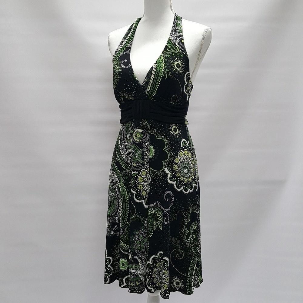 Speechless Womens Halter Dress Black Green Size Medium